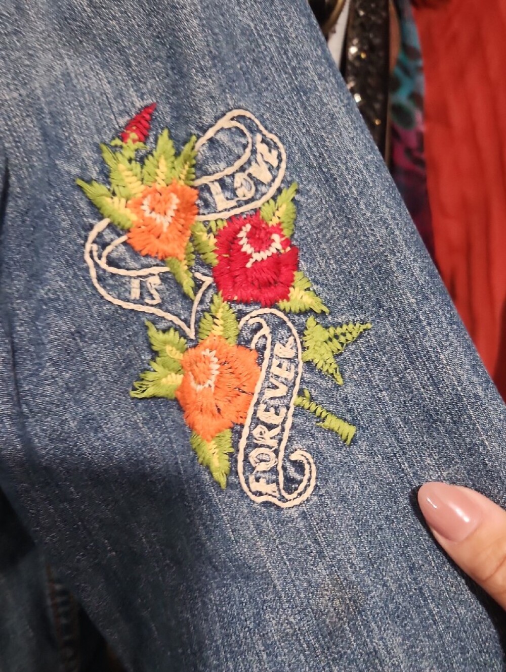 Lucky Brand Vintage-Inspired Embroidered Denim Jacket - Blue - Picture 5 of 8